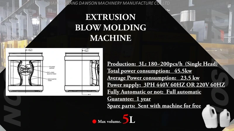 Extrusion Blow Molding Machine HDPE PP Bottle Making Machines 5L Car Motor Oil Lubricant Oil High Speed Plastic Blow Molding Machine