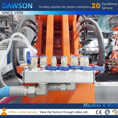 دستگاه قالب‌گیری بادی اکستروژن با خروجی 130 کیلوگرم در ساعت برای تولید بطری‌های 5 لیتری HDPE با سرعت بالا