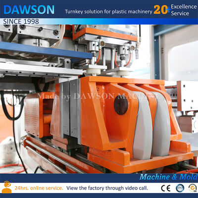 کاملا الکتریکی 5L Hdpe بطری های لباسشویی مواد شوینده دستگاه قالب دهی انفجاری سه سر فشار فشار دستگاه قالب دهی انفجاری