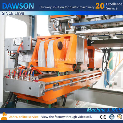 کاملا الکتریکی 5L Hdpe بطری های لباسشویی مواد شوینده دستگاه قالب دهی انفجاری سه سر فشار فشار دستگاه قالب دهی انفجاری