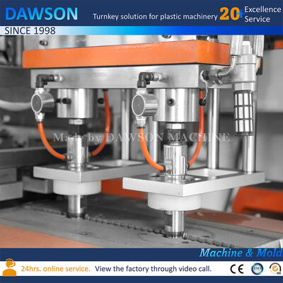 کاملا الکتریکی 5L Hdpe بطری های لباسشویی مواد شوینده دستگاه قالب دهی انفجاری سه سر فشار فشار دستگاه قالب دهی انفجاری