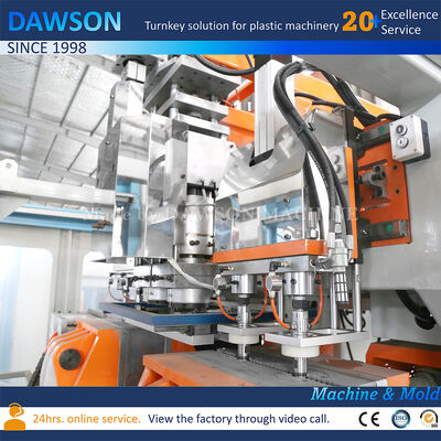 کاملا الکتریکی 5L Hdpe بطری های لباسشویی مواد شوینده دستگاه قالب دهی انفجاری سه سر فشار فشار دستگاه قالب دهی انفجاری